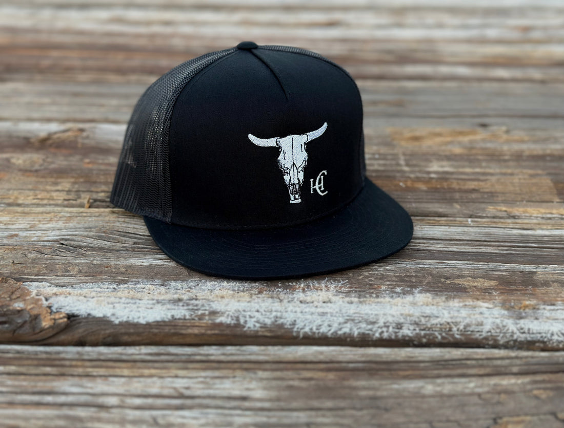 Cow Skull Flat Bill Black