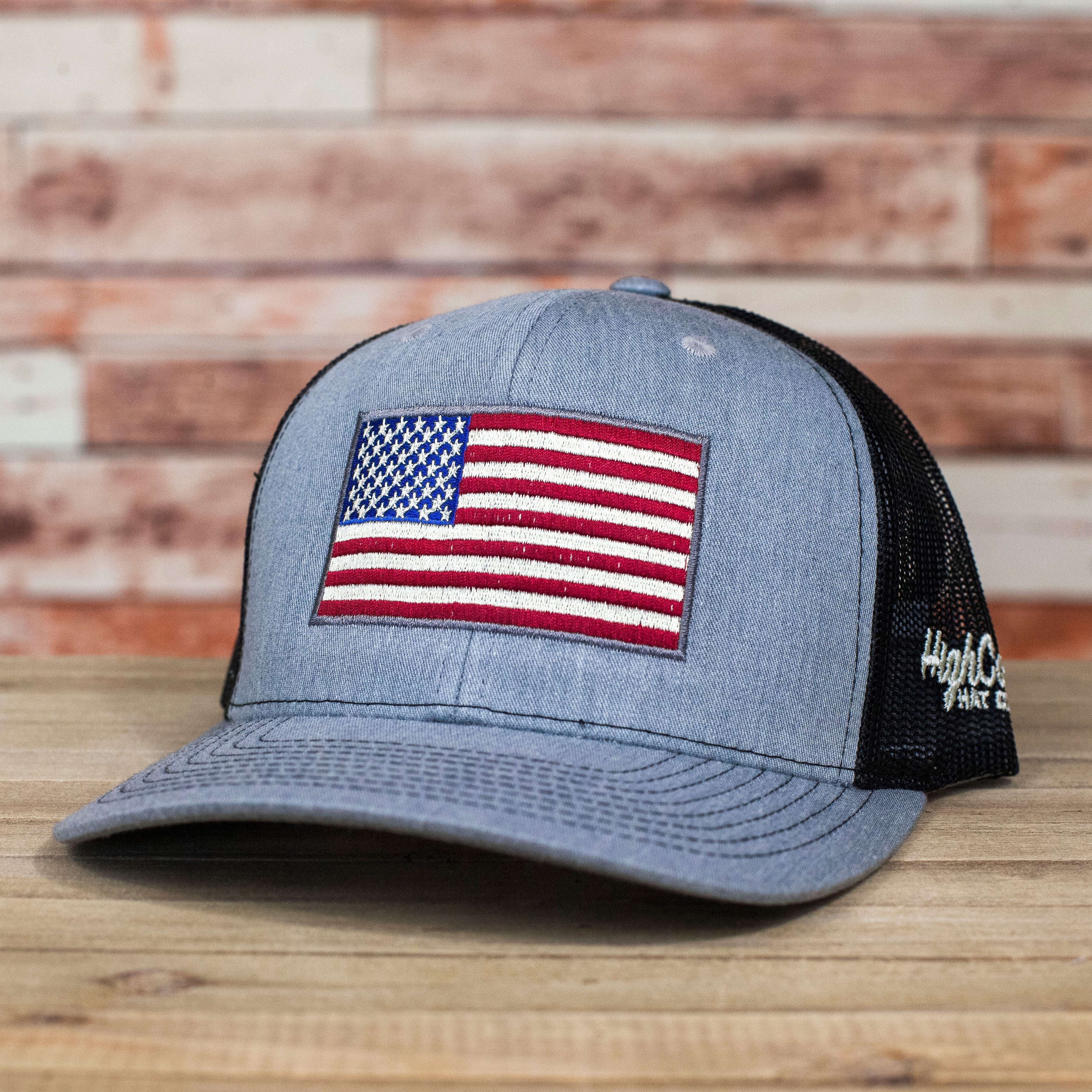 US Flag Heather Gray Black
