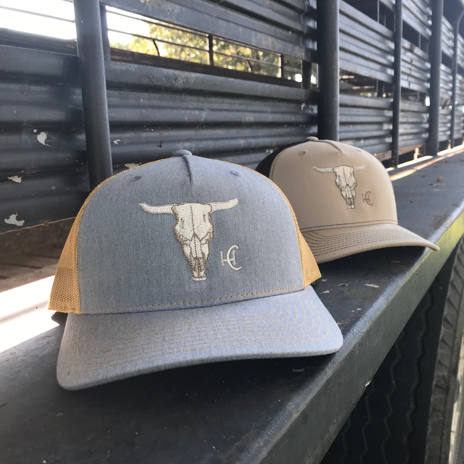 Cow Skull Heather Gray/Amber Gold